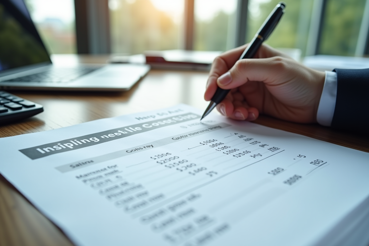 Personne calcule son salaire sur papier dans un bureau moderne