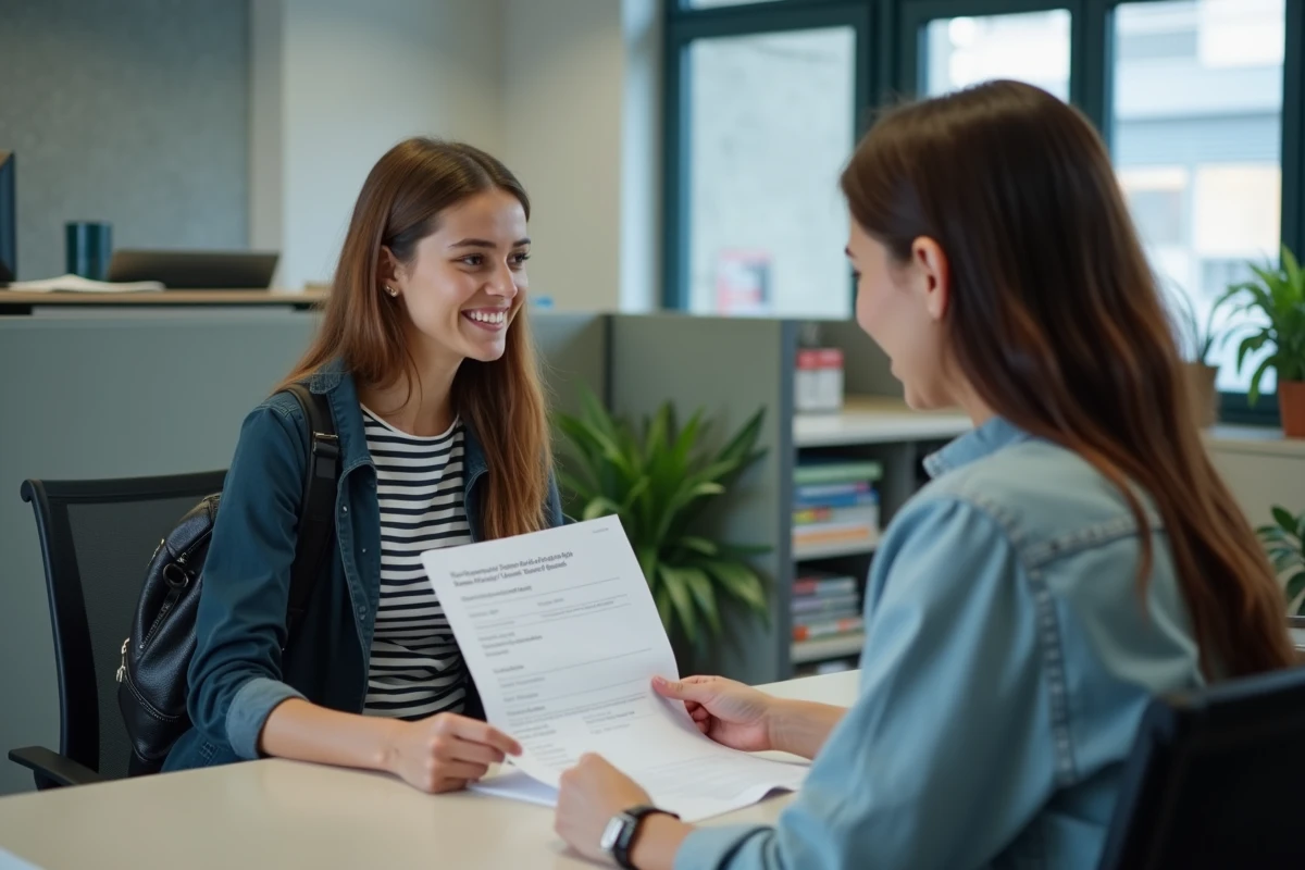 Jeune femme à temps partiel en rendez-vous avec un conseiller pour comprendre ses droits à la prime d'activité selon son salaire en 2026