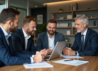 Assurances pour entreprises : comparatif et conseils pour choisir la meilleure formule en 2025 Groupe de professionnels en réunion dans un bureau moderne