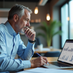 Investissement immobilier : comprendre l’analyse financière en profondeur Homme d'affaires analysant des graphiques sur son ordinateur