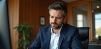 Retirer de l’argent d’un compte titre ordinaire : démarches et conseils Homme d'affaires en costume bleu examine des documents financiers