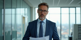 Assurance la plus chère en France : comparatif et tarifs 2025 Homme d'affaires français en costume bleu dans un bureau moderne