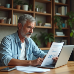 Prêt avec mauvais crédit : les solutions à explorer pour obtenir un financement Homme d'âge moyen examinant des documents financiers à la maison