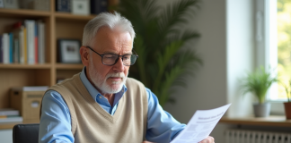 Calculer le montant de la pension de retraite : astuces et méthodes efficaces à connaître Homme d age en train de revoir ses papiers de retraite