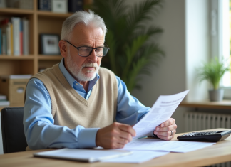 Calculer le montant de la pension de retraite : astuces et méthodes efficaces à connaître Homme d age en train de revoir ses papiers de retraite