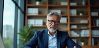 Manager financier en réunion dans un bureau moderne