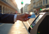 Paiement sans contact à Nice avec une personne