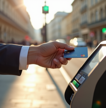 Paiement sans contact à Nice avec une personne