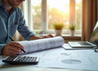 Réduire la taxe d’aménagement : conseils pratiques pour payer moins Personne étudiant plans et documents pour la construction