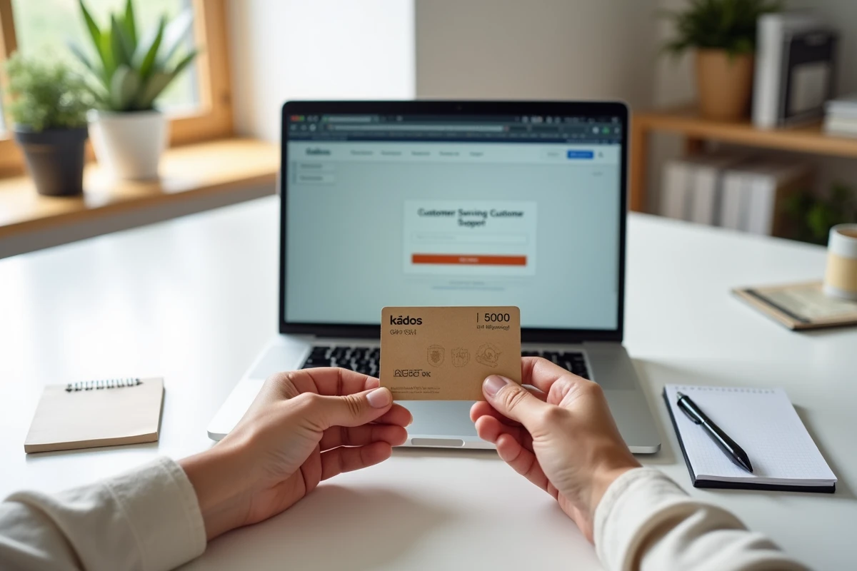 Mains tenant un ticket Kadéos périmé devant un ordinateur portable pour trouver un recours en ligne